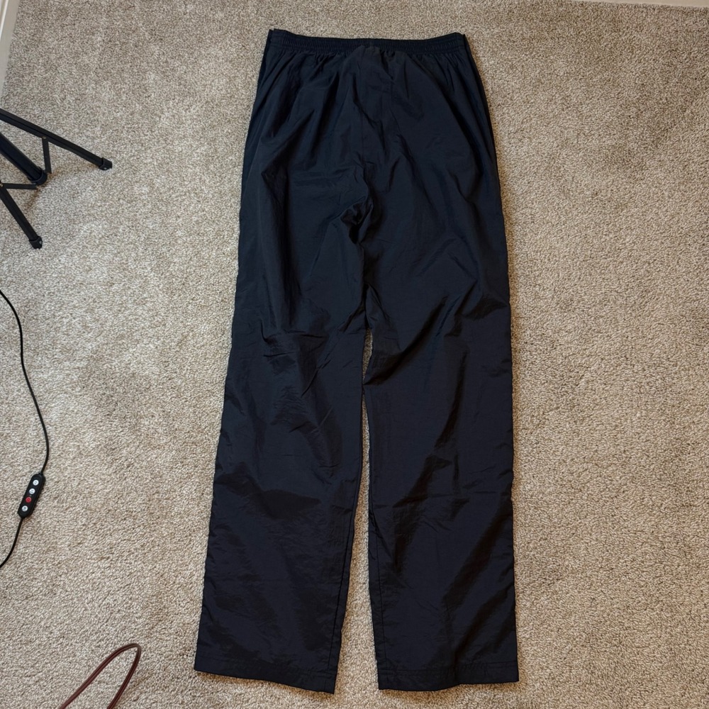 Adidas Snap Breakaway Track Pants Men M Black Vintage Blue Stripe Windbreaker - Picture 8 of 10